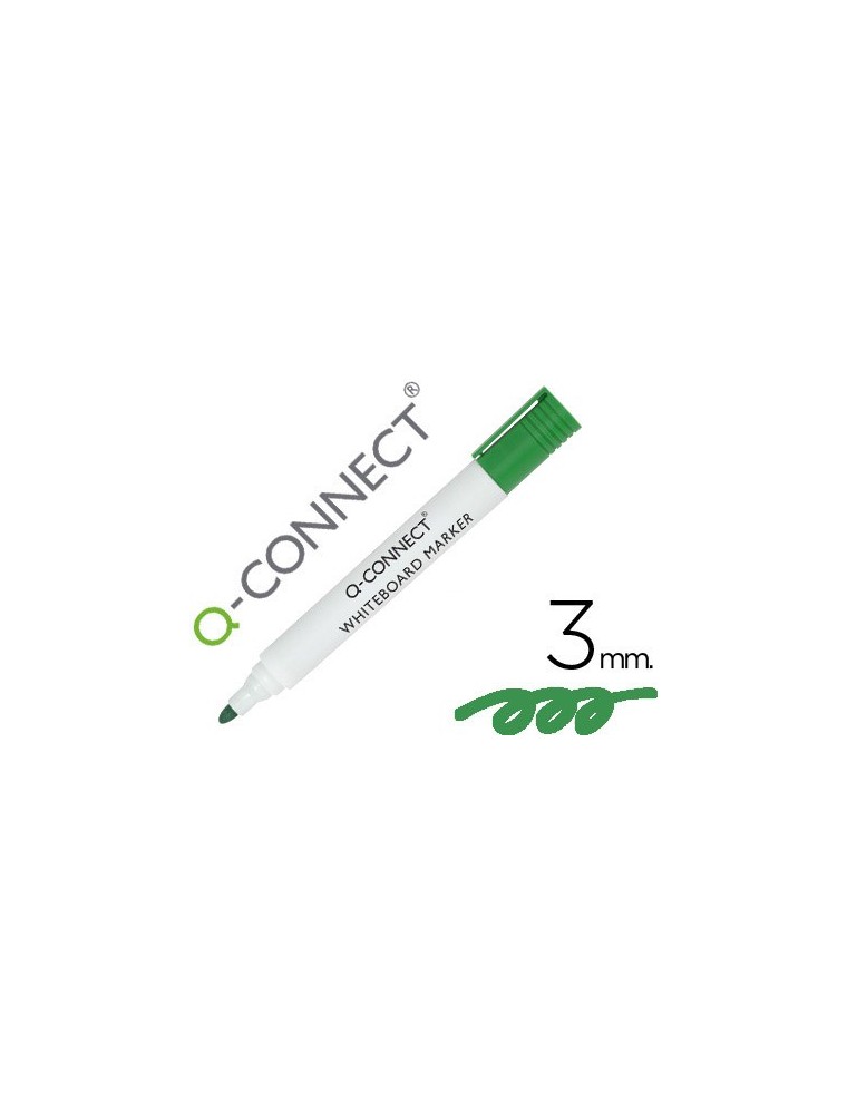 Rotulador q-connect pizarra blanca color verde punta redonda 3.0 mm