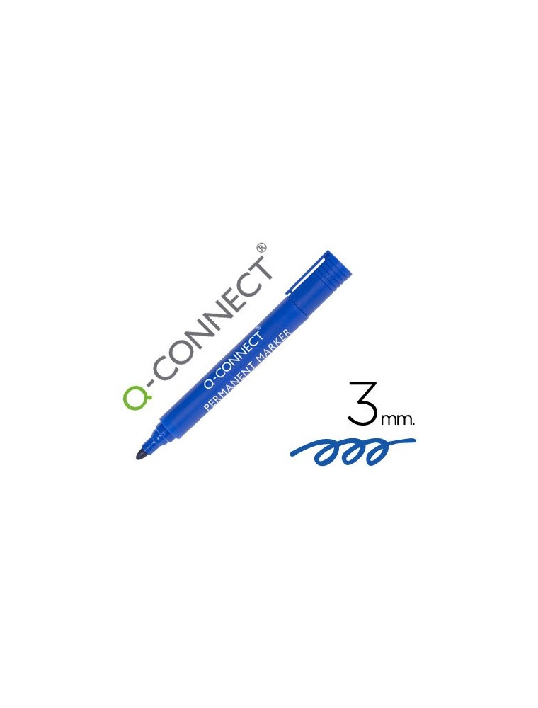 Rotulador q-connect marcador permanente azul punta redonda 3.0 mm