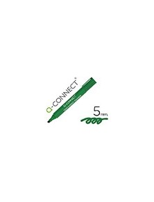 Rotulador q-connect marcador permanente verde punta biselada 5.0 mm