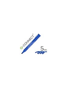 Rotulador q-connect marcador permanente azul punta biselada 5.0 mm