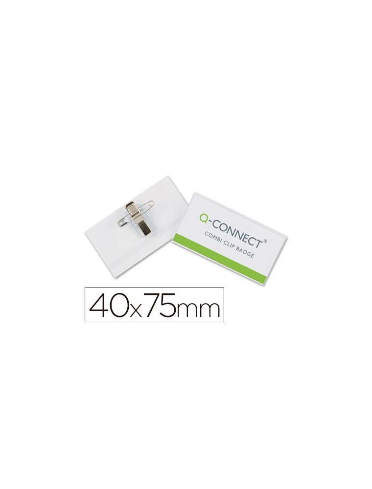 Identificador q-connect con pinza e imperdible kf17457 40x75 mm