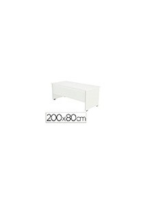 Mesa oficina rocada serie work 200x80 cm acabado aw04 blancoblanco