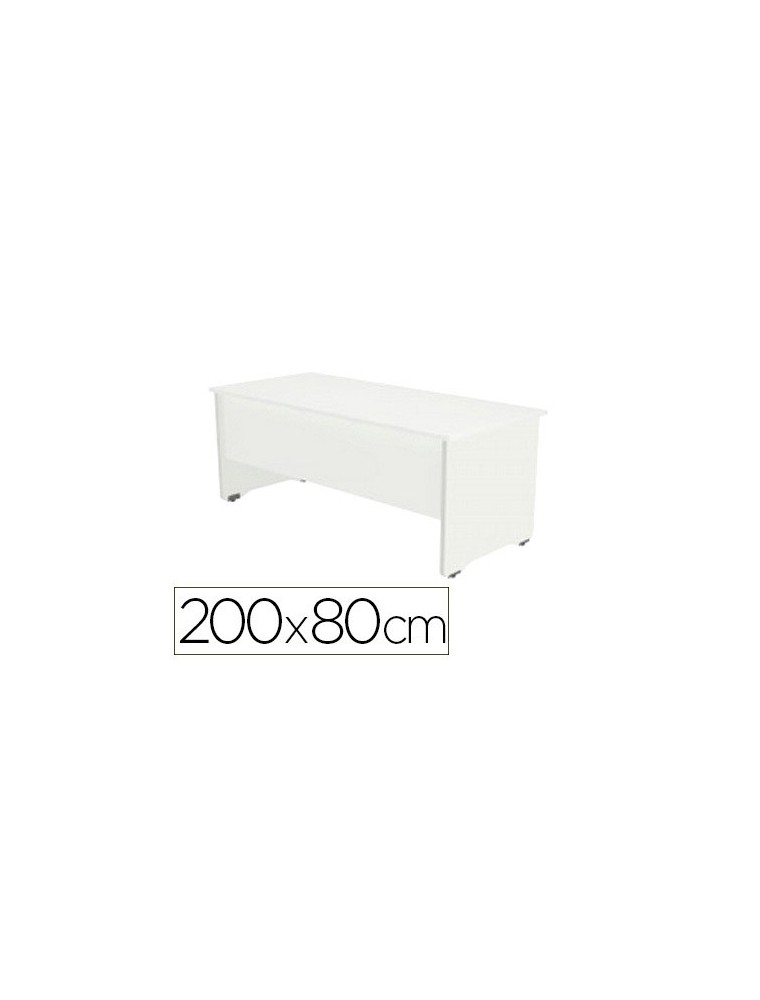 Mesa oficina rocada serie work 200x80 cm acabado aw04 blancoblanco