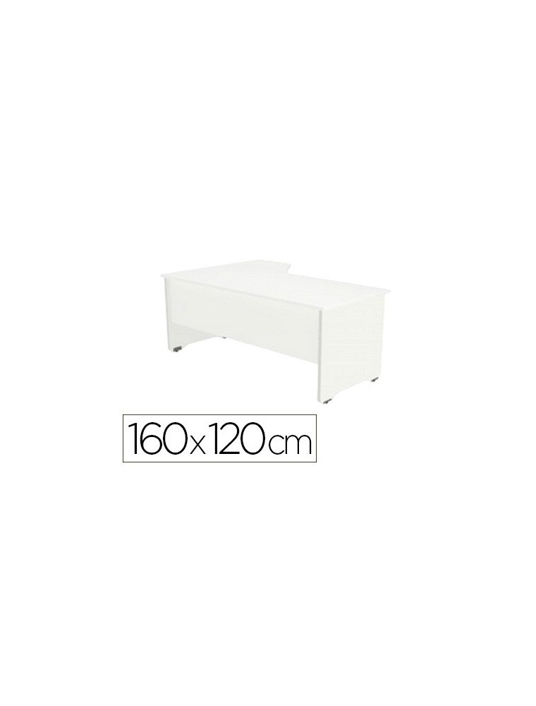 Mesa rocada serie work 160x120 cm derecha acabado aw04 blancoblanco