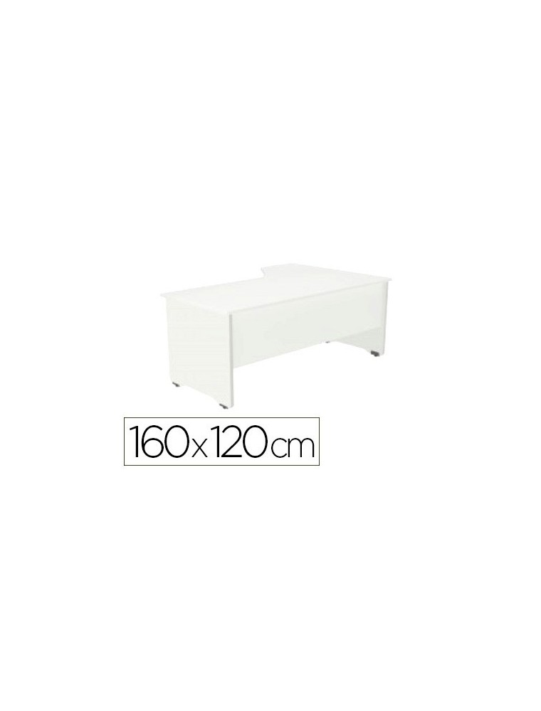 Mesa rocada serie work 160x120 cm izquierda acabado aw04 blancoblanco