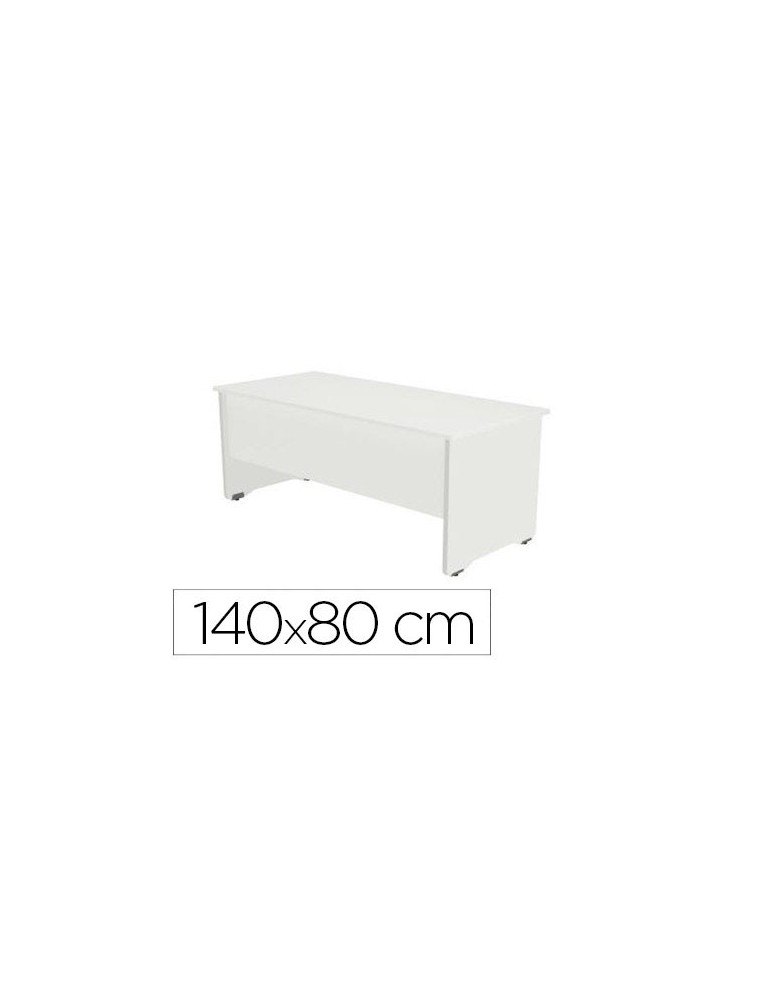 Mesa oficina rocada serie work 140x80 cm acabado aw04 blancoblanco