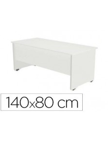 Mesa oficina rocada serie work 140x80 cm acabado aw04 blancoblanco