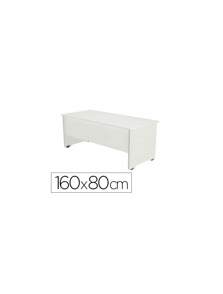 Mesa oficina rocada serie work 160x80 cm acabado aw04 blancoblanco