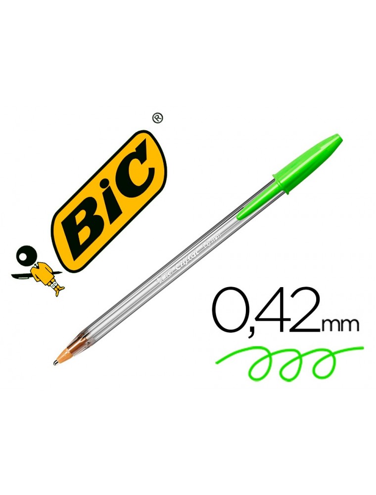 Boligrafo bic cristal fun verde lima punta 1,6 mm