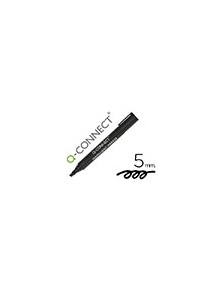 Rotulador q-connect marcador permanente negro punta biselada 5.0 mm