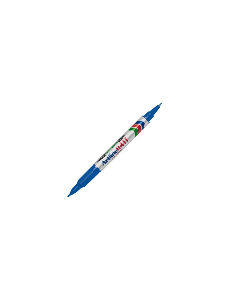 Rotulador artline marcador permanente ek-041t azul doble punta 0.4 y 1.0 mm