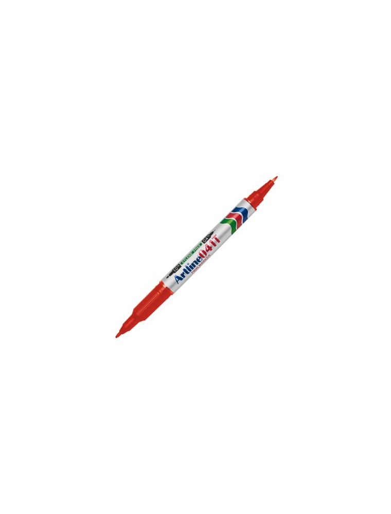 Rotulador artline marcador permanente ek-041t rojo doble punta 0.4 y 1.0 mm