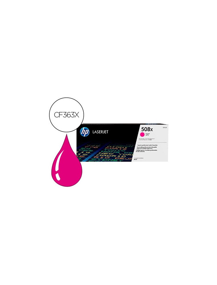 Toner hp color laserjet entreprise m552  m553  m577 magenta 9500 paginas