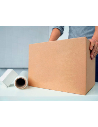 Caja para embalar q-connect americana ultrarresistente carton reciclado canal doble 7mm color kraft 172x217x110 mm