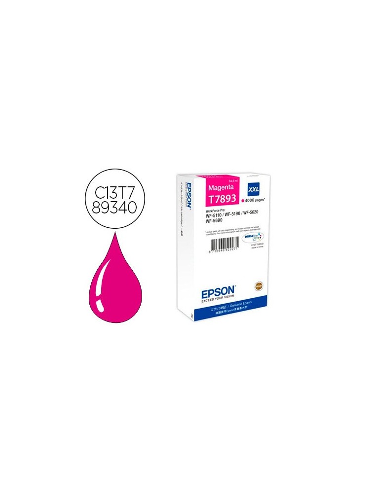 Epson Cartucho Inkjet Magenta Xxl Para Workforce Pro Wf-5Xxx 4000 Pag