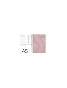 Agenda espiral liderpapel syros 15x21 cm 2024 dia pagina simple espiral color rosa papel 60 gr.