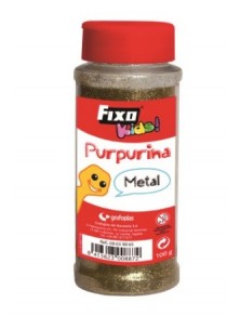 Purpurina fantasia color plata metalizado bote de 100 gr