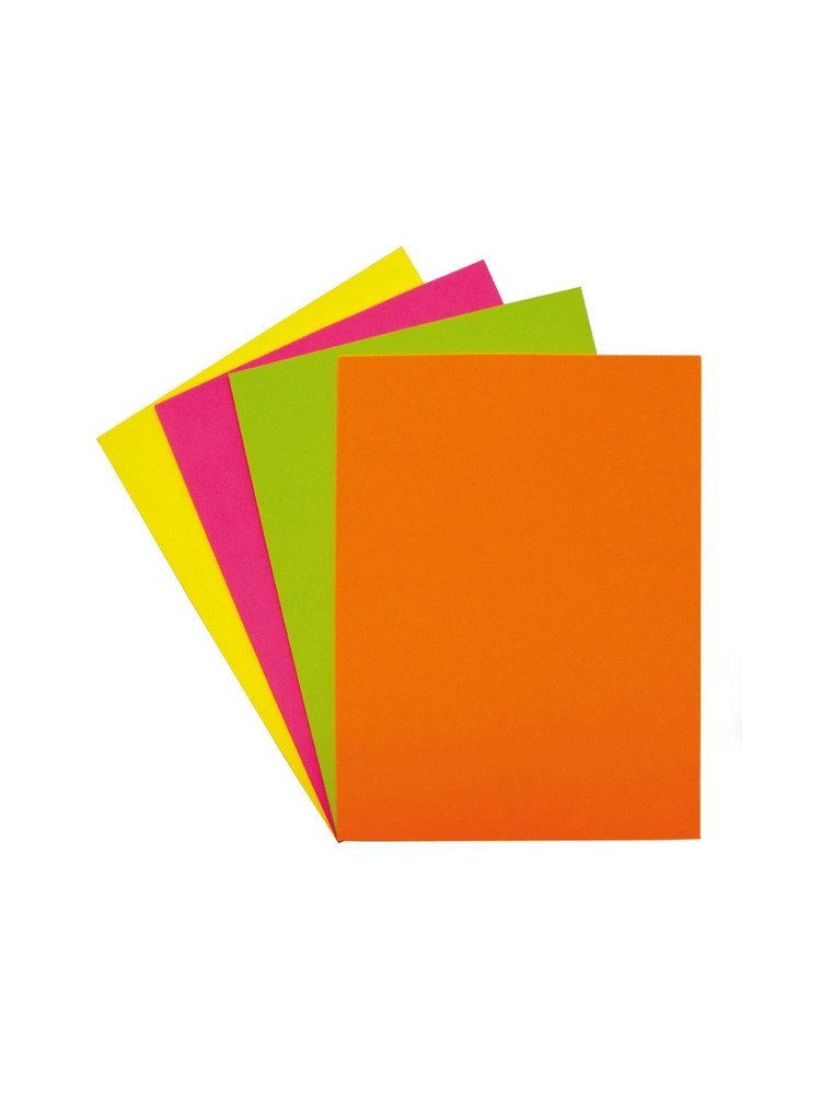 PAPEL COLOR DIN A4 75GR ROSA FLUOR PAQUETE DE 100 HOJAS FIXO