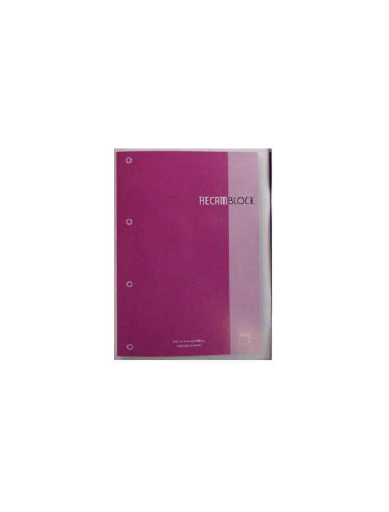 RECAMBIO CUADRICULA 5 X 5 A4 90 GR. 80 HOJAS RECAMBLOCK FUCSIA PACSA