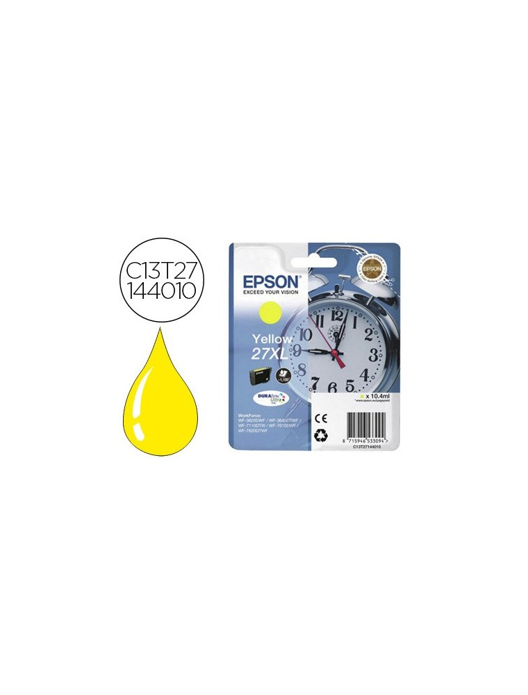 Ink-jet epson 27xl wf 3620  7110  7610  7620 amarillo 1.100 pag