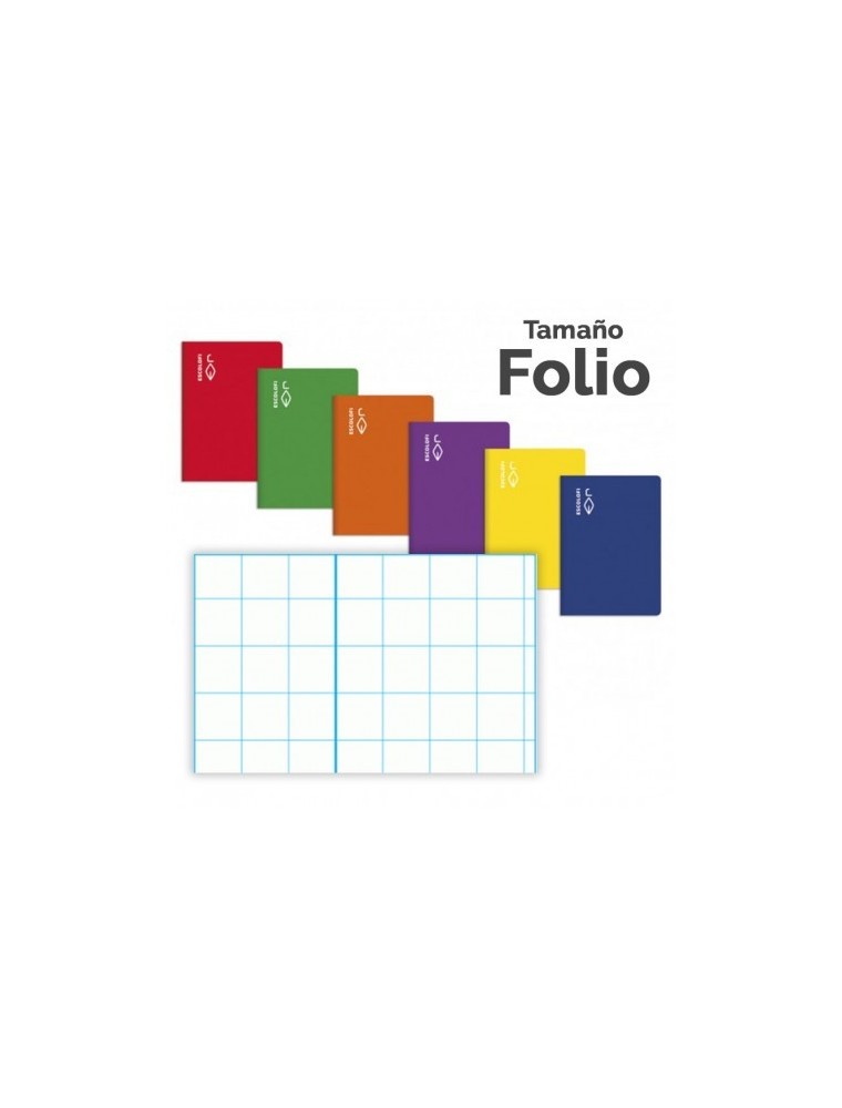 Cuaderno espiral folio tapa dura 100 h cuadricula 8x8 papel 70 gr rojo escolofi