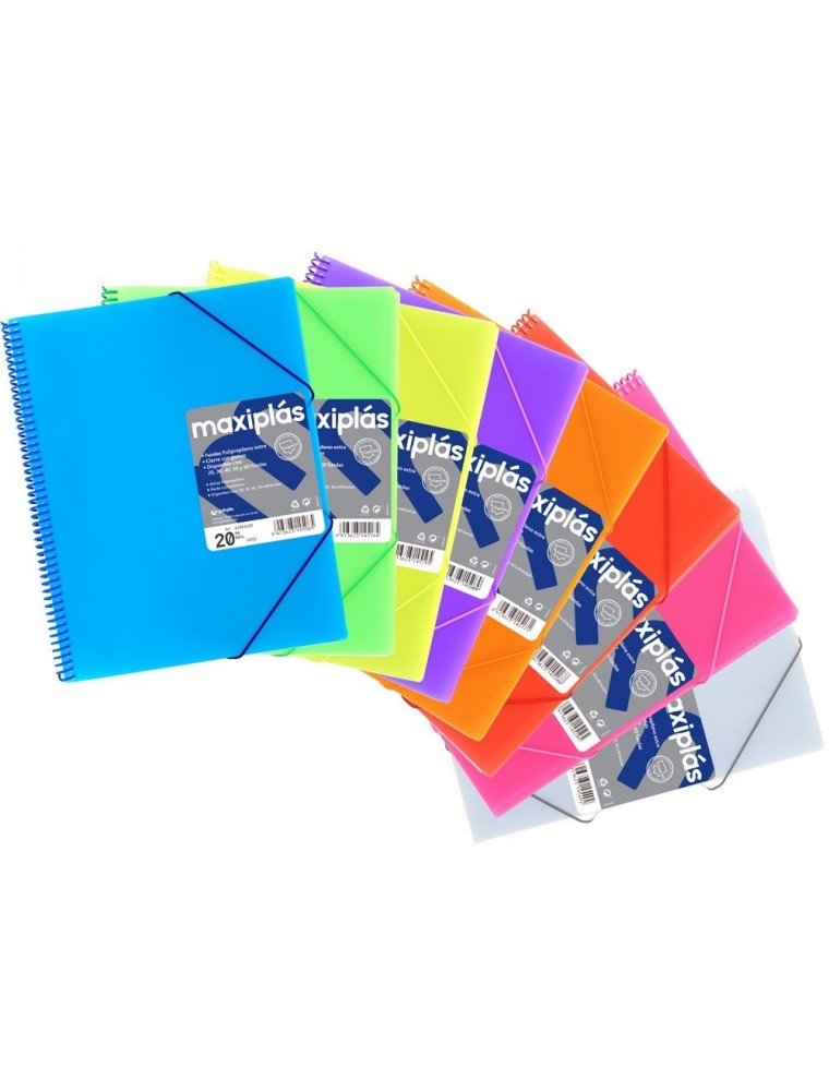 Carpeta 20 fundas maxiplas verde translucido grafoplas