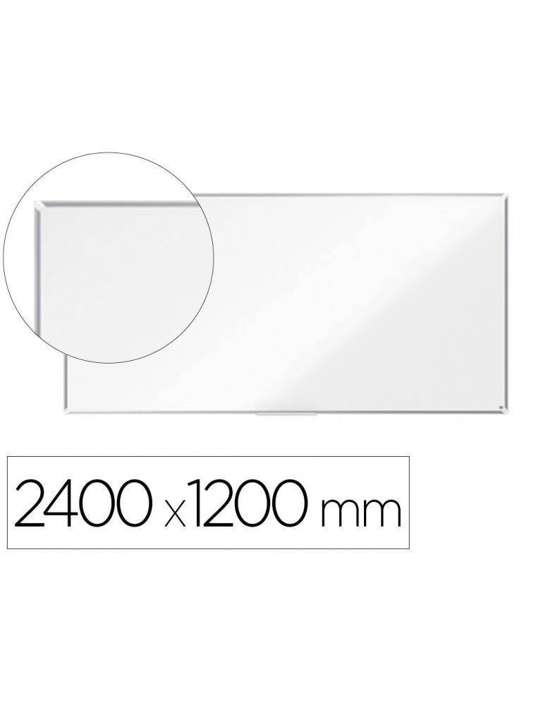 Pizarra blanca nobo premium plus acero vitrificado magnetica 2400x1200 mm.