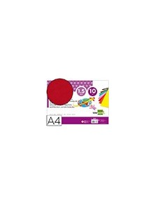 Goma eva liderpapel din a4 60gm2 espesor 1,5mm rojo paquete de 10 hojas