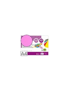 Goma eva liderpapel din a4 60gm2 espesor 1,5mm rosa paquete de 10 hojas