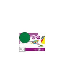 Goma eva liderpapel din a4 60gm2 espesor 1,5mm verde paquete de 10 hojas