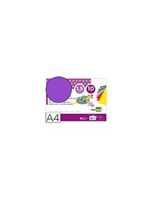 Goma eva liderpapel din a4 60gm2 espesor 1,5mm violeta paquete de 10 hojas