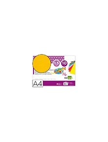 Goma eva liderpapel din a4 60gm2 espesor 1,5mm amarillo paquete de 10 hojas