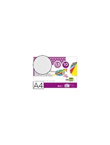 Goma eva liderpapel din a4 60gm2 espesor 1,5mm blanco paquete de 10 hojas