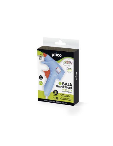 PLICO PISTOLA TERMOFUSIBLE ENCOLADORA MINI  BAJA TEMPERATURA Ø8MM 25W