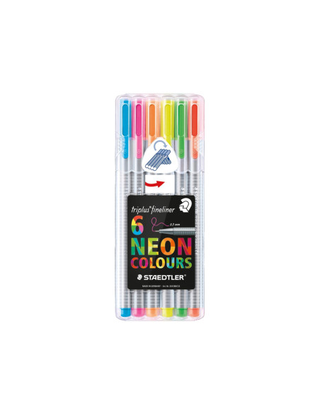 Rotulador staedtler triplus neon colours estuche de 6 unidades colores surtidos