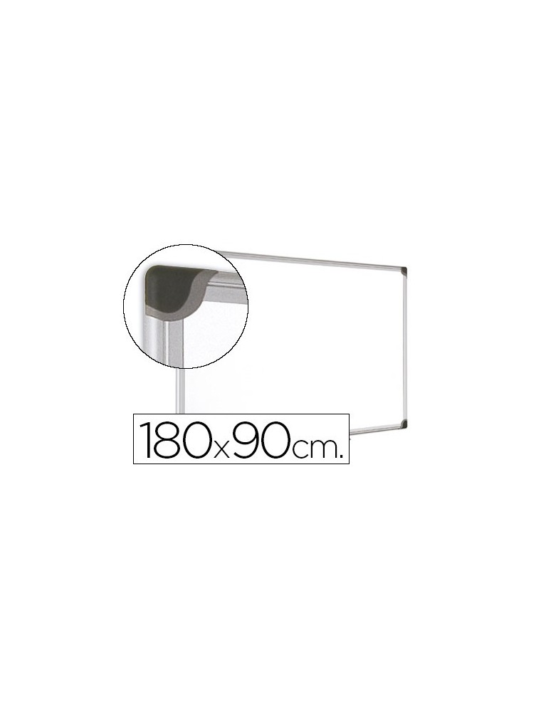 Pizarra blanca bi-office magnetica maya w ceramica vitrificada marco de aluminio 180 x 90 cm con bandeja para