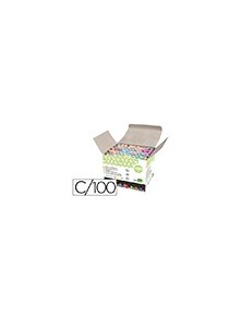 Tiza color antipolvo liderpapel caja de 100 unidades colores surtidos