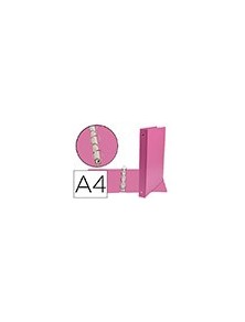 Carpeta de 4 anillas 25 mm mixtas liderpapel a4 carton forrado pvc fucsia