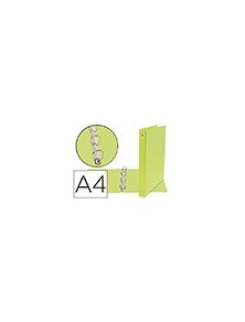 Carpeta de 4 anillas 25 mm mixtas liderpapel a4 carton forrado pvc verde