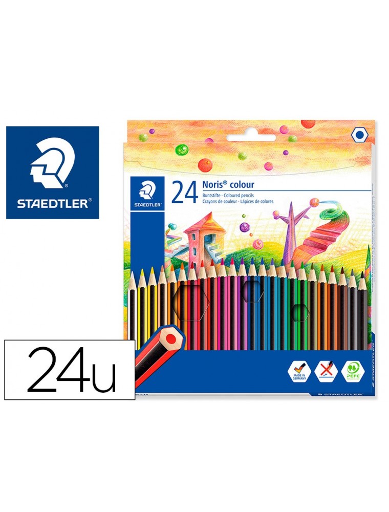 Lapices de colores staedtler wopex ecologico 24 colores en caja de carton