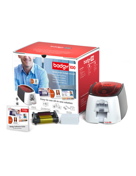 EVOLIS IMPRESORA SUBLIMACIÓN DE TRANSFERENCIA TERMICA BADGY 100 COLOR + 50 TARJETAS + CINTA PARA 50 TARJETAS