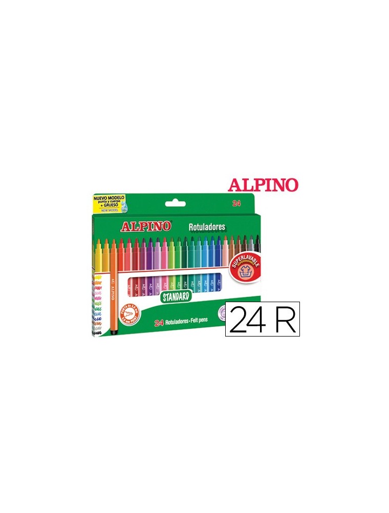 Rotulador alpino standard caja de 24 colores surtidos