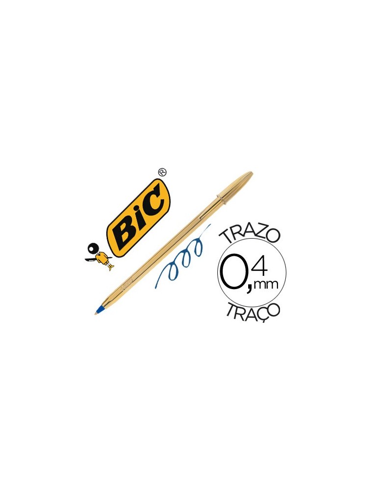 Boligrafo bic cristal celebration oro tinta azul unidad