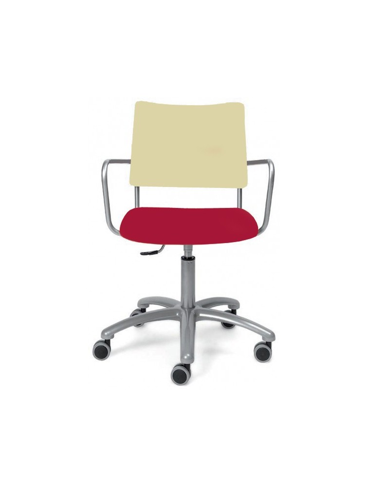 Silla operativa mod. Vitta piel rojo-crema Actiu