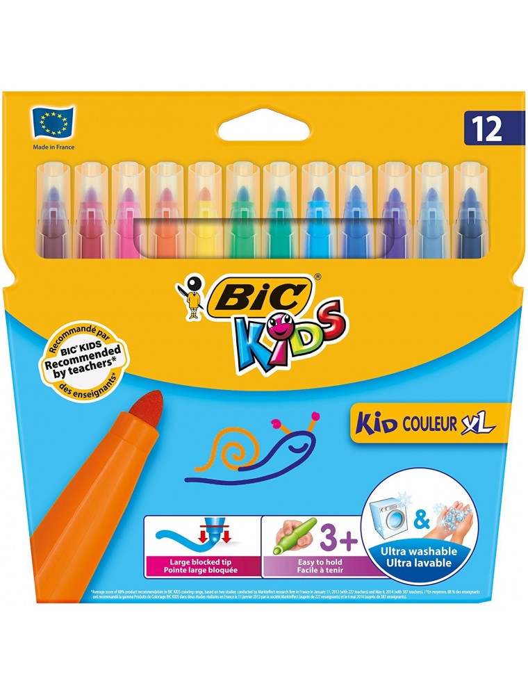 RETOLADOR DE COLORS KIDS KID COULEUR XL CAIXA 12 RETOLADORS BIC