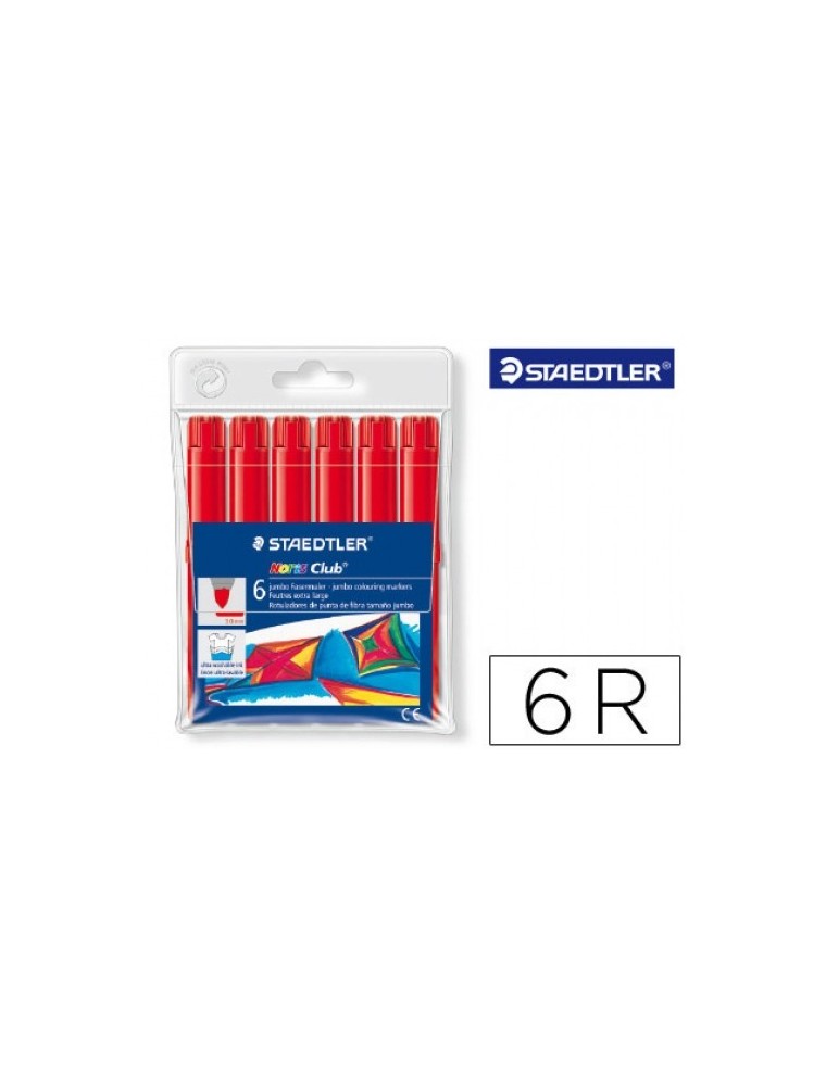 RETOLADOR COLOR JUMBO TRAÇ 3 MM -ESTUCHE DE 6 COLOR VERMELL STAEDTLER