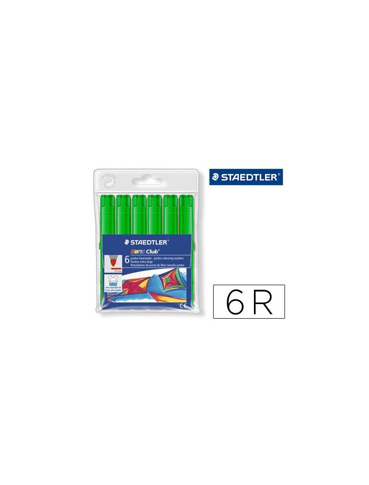 RETOLADOR COLOR JUMBO TRAÇ 3 MM -ESTUCHE DE 6 COLOR VERD STAEDTLER