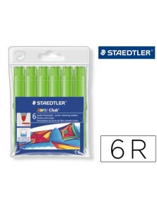 RETOLADOR COLOR JUMBO TRAÇ 3 MM -ESTUCHE DE 6 COLOR VERD FOSC STAEDTLER