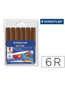 Rotulador color jumbo trazo 3 mm -estuche de 6 color marron staedtler