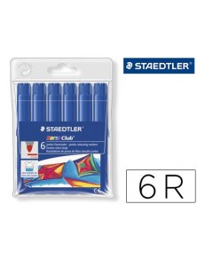 RETOLADOR COLOR JUMBO TRAÇ 3 MM -ESTUCHE DE 6 COLOR BLAU FOSC STAEDTLER.